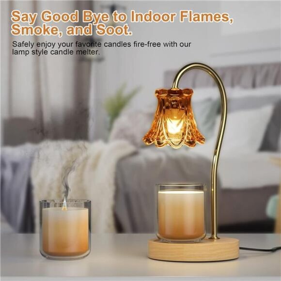 Candle Warmer Lamp, Dimmable Candle Warmer Lantern with Timer - Picture 4 of 7